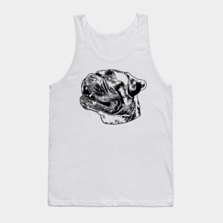 Boxer dog head schwaz Tank Top